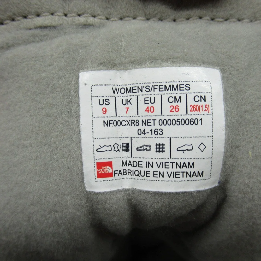 North Face Snow Boots Women 9 Brown Thermoball Utility Lace‎ Up Quilted Winter